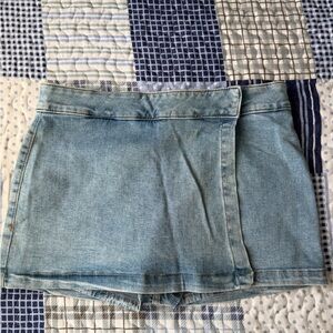 Garage Light Blue Denim Mini Skort